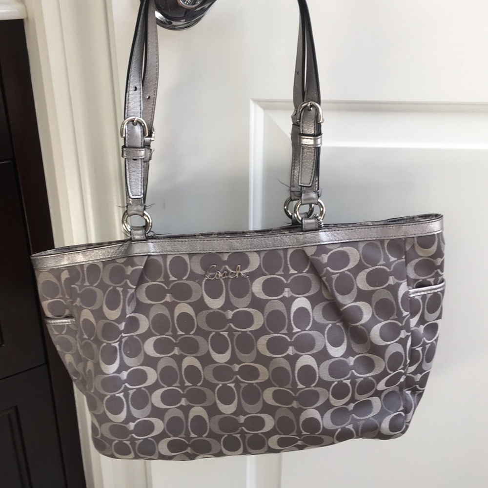 Grey Coach Bag with Matching Wallet